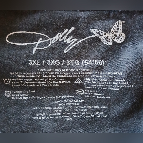 Dolly Parton Black Graphic Short Sleeve T-Shirt - Picture 4 of 4